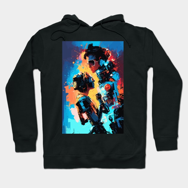 night city cyberpunk, cyberpunk art, neon art v34 Hoodie by H2Ovib3s